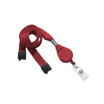 Rode lanyard met jojo, breakaway-sluiting en clip (100 stuks)